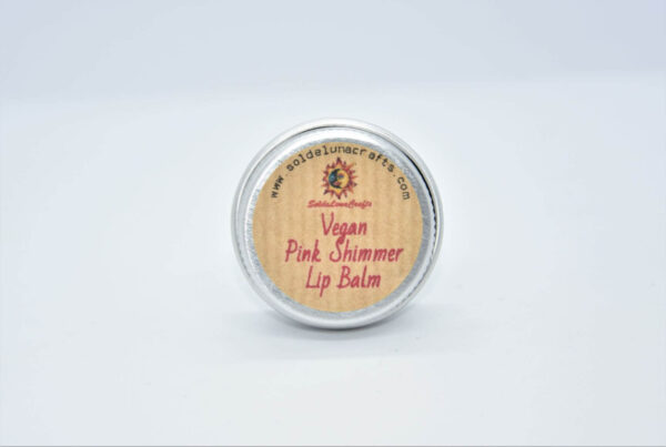 vegan pink shimmer lip balm