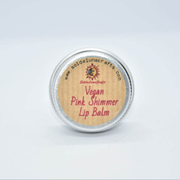 vegan pink shimmer lip balm