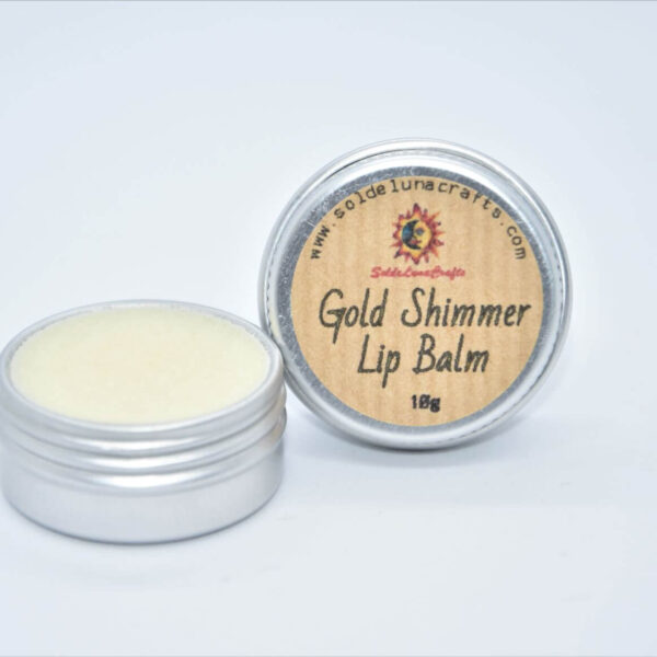 gold shimmer lip balm